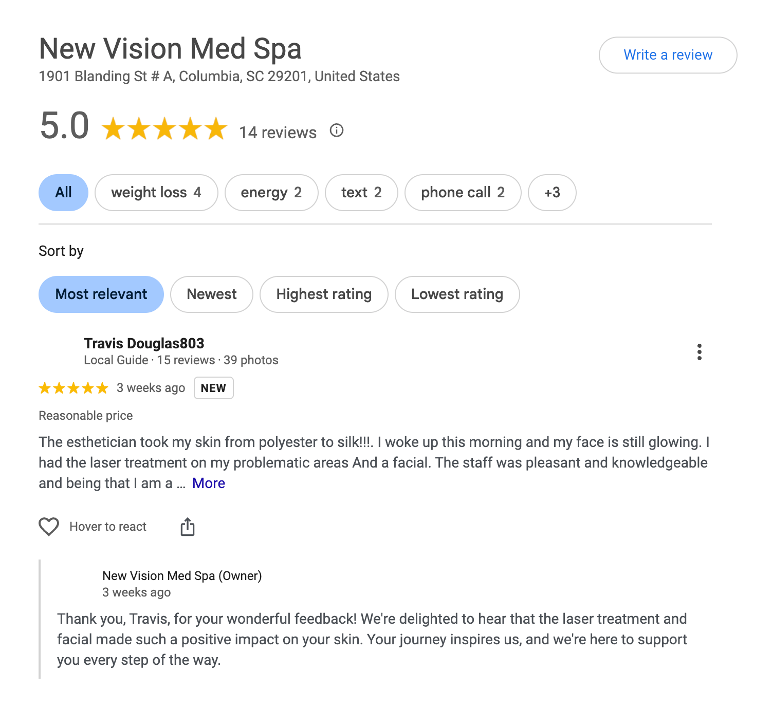 Contact New Vision Med Spa